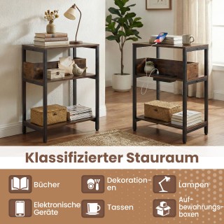 Costway Τραπέζι με Σταθμό Φόρτισης: 3-επίπεδο Πλαϊνό Τραπέζι με Ανο... Costway Τραπέζι με Σταθμό Φόρτισης: 3-επίπεδο Πλαϊνό Τραπέζι με Ανο...