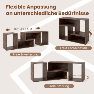 Costway 2-τεμαχίων Συνδυαστικός Τραπεζάκι για Τηλεοράσεις έως 60 ιν...