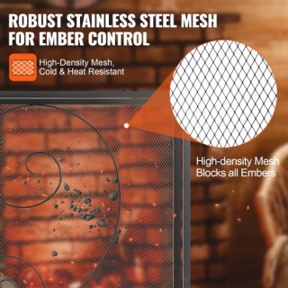 VEVOR Προστατευτικό Τζακιού 2 Πάνελ με Πόρτα, Σχάρα Σπινθήρων 990x8...