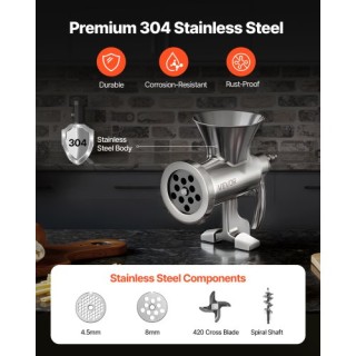 VEVOR Ανοξείδωτος Χειροκίνητος Κιμάς με Σφιγκτήρα Τραπεζιού και Αξε... VEVOR Ανοξείδωτος Χειροκίνητος Κιμάς με Σφιγκτήρα Τραπεζιού και Αξε...