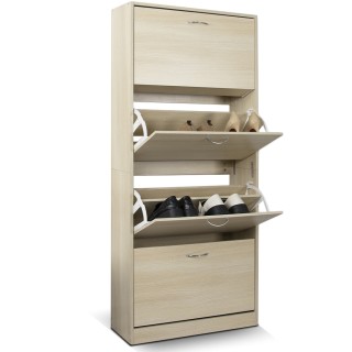 BAKAJI Ντουλάπα παπουτσιών 4 φύλλων με ράφια διπλού βάθους με λαβή... BAKAJI Ντουλάπα παπουτσιών 4 φύλλων με ράφια διπλού βάθους με λαβή...