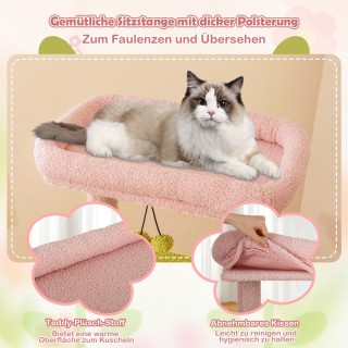 Costway Ονυχοδρόμιο Γάτας 148 εκ. με Ανθεκτική Κατασκευή και Λουλου...