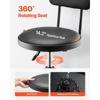 VEVOR Ρυθμιζόμενο Σκαμπό Εργαστηρίου με Πλάτη 300 lbs Φορτίο GJXCDB...