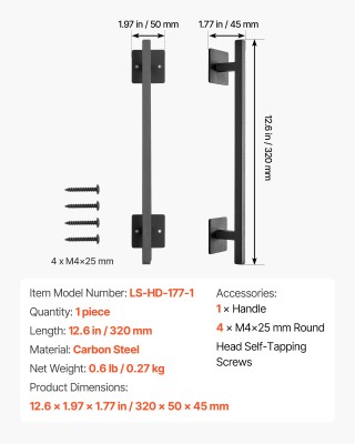 VEVOR Λαβή Πόρτας Αχυρώνα 12.6 Βαριάς Κατασκευής για Πόρτα Κήπου & ... VEVOR Λαβή Πόρτας Αχυρώνα 12.6 Βαριάς Κατασκευής για Πόρτα Κήπου & ...