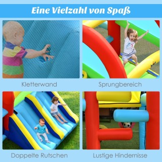 Costway Φουσκωτό Κάστρο Αναπήδησης με διπλές τσουλήθρες εξωτερικού ...