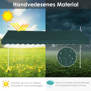 Costway Πράσινη τέντα μπαλκονιού 400 cm, χωρίς τρύπημα, UV ανθεκτικ... Costway Πράσινη τέντα μπαλκονιού 400 cm, χωρίς τρύπημα, UV ανθεκτικ...