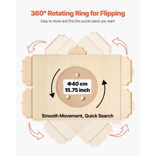 VEVOR Φορητός Ξύλινος Πίνακας Παζλ με Συρτάρια 1500 Κομματιών (86x6...