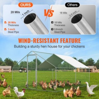 Μεταλλικό Κοτέτσι VEVOR με Αδιάβροχο Κάλυμμα 3x4x2μ  BRSJP4X3X2MJBQ...