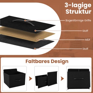 Costway Μαύρη Κομότα με 2 Ανοιχτά Ξύλινα Ράφια, 5 Συρτάρια & Ανθεκτ... Costway Μαύρη Κομότα με 2 Ανοιχτά Ξύλινα Ράφια, 5 Συρτάρια & Ανθεκτ...