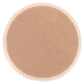 Villa dEste Home Στρογγυλό Σουπλά 38 εκ. από Λινάτσα με Δαντελένιο ...