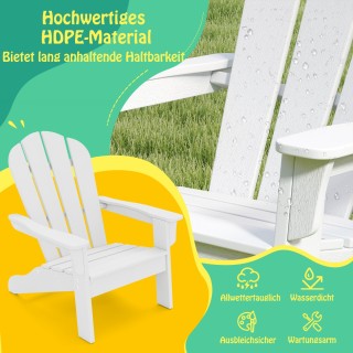 Costway  Παιδική Πολυθρόνα Adirondack HDPE με Εργονομική Πλάτη - Λε...