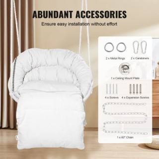 Κρεμαστή Καρέκλα Αιώρα VEVOR με Μαξιλάρι για Εσωτερικό & Εξωτερικό ...