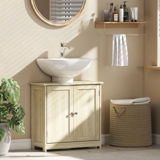 Kleankin Κινητό Ντουλάπι Μπάνιου με 2 Πόρτες και Ρυθμιζόμενο Ράφι, ...