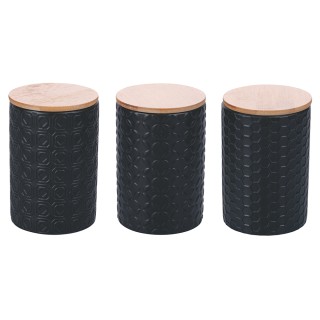 Villa DEste  Σετ 3 βαζάκια 750 ml από κεραμικό υλικό με καπάκι από ...