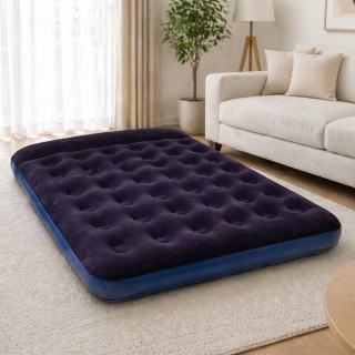 BAKAJI Διπλό Φουσκωτό Στρώμα Ύπνου Μπλε με Επένδυση Flock, Εργονομι...