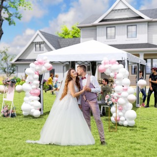 Outsunny Πτυσσόμενο Κιόσκι Κήπου 6x3 μ με Κουνουπιέρα και Τσάντα Με...