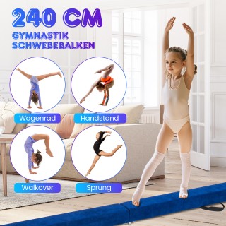 Costway  Φορητός Παιδικός Δοκός Ισορροπίας 240cm με Λαβή Μεταφοράς ...