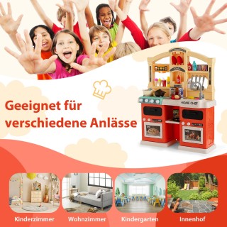 Costway  Παιδική Κουζίνα με 69 Τεμάχια και Εφέ Ατμού & Μαγειρέματος...