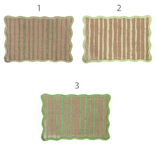 Villa DEste  Σετ 6 τμχ Σεμέν 45x30 εκ από γιούτα και χαρτί με κυματ...