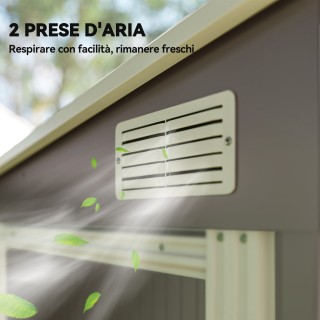 Outsunny Μεταλλικό Σπιτάκι Εργαλείων 1.5x2m με Βάση, Συρόμενη Πόρτα...