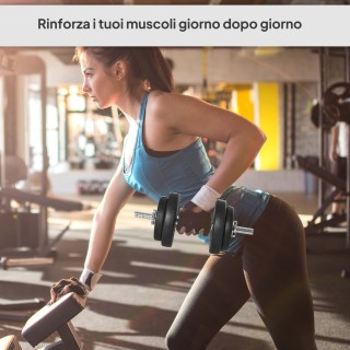 HOMCOM Σετ Ελεύθερα Βάρη 20 κιλά (4x2.5 κιλά, 4x1.5 κιλά) με 8 Δίσκ...