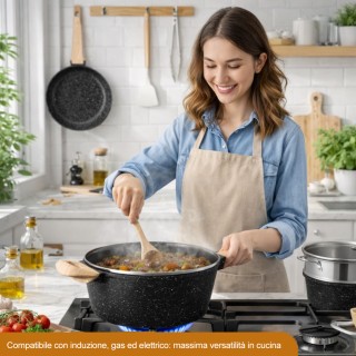 BAKAJI Σετ Μαγειρικών Σκευών 15 Τεμαχίων σε Μαύρο Χρώμα από Χυτό Αλ... BAKAJI Σετ Μαγειρικών Σκευών 15 Τεμαχίων σε Μαύρο Χρώμα από Χυτό Αλ...