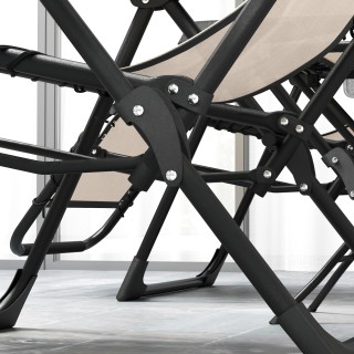 Outsunny Σετ 2 Πτυσσόμενες Ξαπλώστρες Βαρύτητας Μηδέν με Ρυθμιζόμεν...