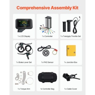 VEVOR  Κιτ Μετατροπής Ηλεκτρικού Ποδηλάτου 1000W 48V 26 Μπροστινός ...