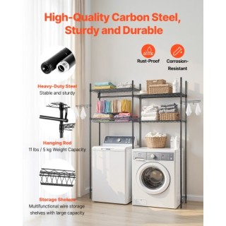 VEVOR Ράφι Αποθήκευσης Πλυντηρίου 4 Επιπέδων Μαύρο LDXYJZJTJK2PM9B5... VEVOR Ράφι Αποθήκευσης Πλυντηρίου 4 Επιπέδων Μαύρο LDXYJZJTJK2PM9B5...