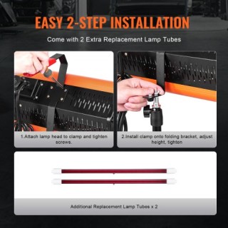 VEVOR Φορητή/Σταθερή Υπέρυθρη Λάμπα Βαφής 2000W για Στέγνωμα Αυτοκι...