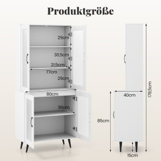 Costway Ντουλάπα Μπουφές Κουζίνας 80 x 40 x 178,5 cm με 4 Διαφανεί... Costway Ντουλάπα Μπουφές Κουζίνας 80 x 40 x 178,5 cm με 4 Διαφανεί...