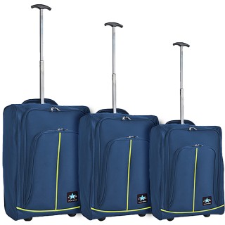 ENRICO COVERI Σετ 3 Μαλακών Βαλιτσών Τρόλεϊ Ταξιδιού Μπλε και Πράσι... ENRICO COVERI Σετ 3 Μαλακών Βαλιτσών Τρόλεϊ Ταξιδιού Μπλε και Πράσι...