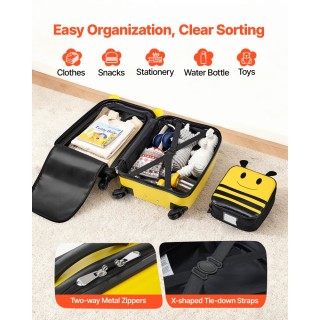 VEVOR Σετ Βαλίτσας Παιδικό 5 Τεμαχίων με Ρόδες & Σακίδιο, Εγκεκριμέ...