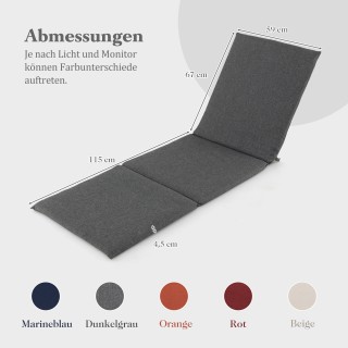 Costway Σετ 2 Μαξιλάρια για Ξαπλώστρα Κήπου 182 x 59 x 4,5 εκ., Σκο...