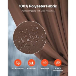 Αδιάβροχες Κουρτίνες για Κιόσκι 284 x 284 x 211 cm Καφέ SMLTCL10FT1...