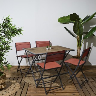 Home Deco Factory Μαύρο Μεταλλικό Τραπέζι με Ξύλινη Υφή, 110 x 71 x... Home Deco Factory Μαύρο Μεταλλικό Τραπέζι με Ξύλινη Υφή, 110 x 71 x...