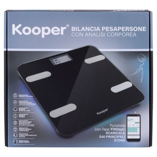 Kooper Ζυγαριά μπάνιου από γυαλί με ανάλυση σώματος, σύνδεση σε συσ...