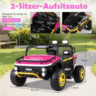 Costway Ηλεκτρικό Διθέσιο Παιδικό Όχημα 24V με Κόρνα, Μουσική & Φώτ...