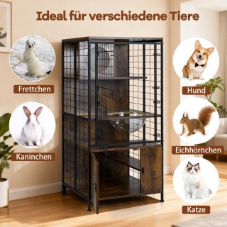 Costway Πολυώροφος Γατοκλουβί Με Μεταλλικό Πλαίσιο και Τρυπητές Θήκ... Costway Πολυώροφος Γατοκλουβί Με Μεταλλικό Πλαίσιο και Τρυπητές Θήκ...