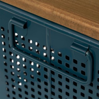 Atmosphera Σετ 3 Διακοσμητικά Μπαούλα από Ξύλο και Ατσάλι - Διαστάσ...