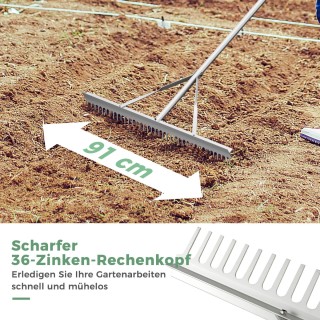 Costway  Βαρύ Καλλιεργητικό Τσουγκράνα Αλουμινίου με Διπλής Όψης Κε...