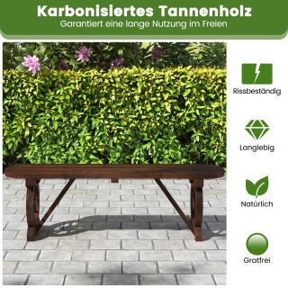 Ξύλινο Παγκάκι Κήπου χωρίς Πλάτη για 2-3 άτομα 120 x 28 x 37 cm Καφ...