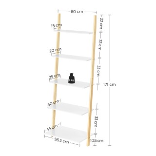 VASAGLE Ράφι Σκάλας 5 Επιπέδων - Ματ Λευκό & Φυσικό Φινίρισμα,,LLS2... VASAGLE Ράφι Σκάλας 5 Επιπέδων - Ματ Λευκό & Φυσικό Φινίρισμα,,LLS2...
