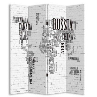 BAKAJI Παραβάν 4 Πάνελ με Εκτύπωση Μπρος-Πίσω Υδρόγειος 180x160 Δι... BAKAJI Παραβάν 4 Πάνελ με Εκτύπωση Μπρος-Πίσω Υδρόγειος 180x160 Δι...