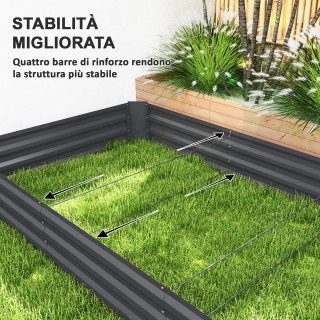 Outsunny Υπερυψωμένο Κρεβάτι Κήπου από Ατσάλι 835L με Ανοιχτό Πάτο... Outsunny Υπερυψωμένο Κρεβάτι Κήπου από Ατσάλι 835L με Ανοιχτό Πάτο...