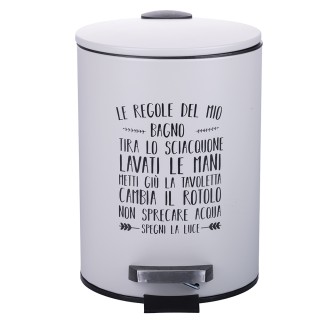 Galileo Κάδος απορριμμάτων μπάνιου 3 L με πεντάλ Le regole del bagn...