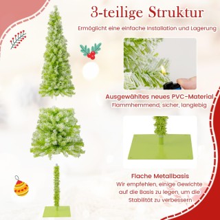 Costway 180 εκ. Τεχνητό Χριστουγεννιάτικο Δέντρο με Φωτισμό και Χιό...