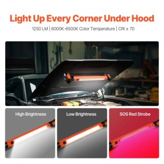 VEVOR Φωτιστικό Εργασίας LED 1250LM 6000mAh Επαναφορτιζόμενο με Μαγ... VEVOR Φωτιστικό Εργασίας LED 1250LM 6000mAh Επαναφορτιζόμενο με Μαγ...