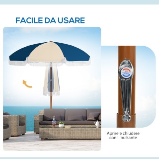 Outsunny Στρογγυλή και ρυθμιζόμενη ομπρέλα με 8 ακτίνες και μανιβέλ... Outsunny Στρογγυλή και ρυθμιζόμενη ομπρέλα με 8 ακτίνες και μανιβέλ...