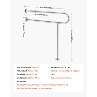 VEVOR Σιδερένια Λαβή Ασφαλείας 31.5In 300lb CSFSYZTBKFZ3JJ2VOV0